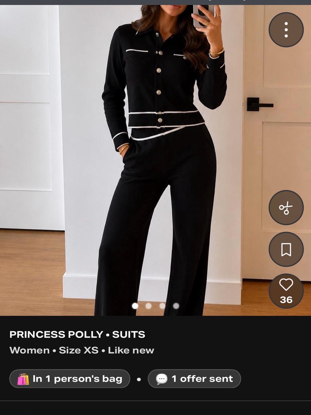 Black old money set with White Piping Detail